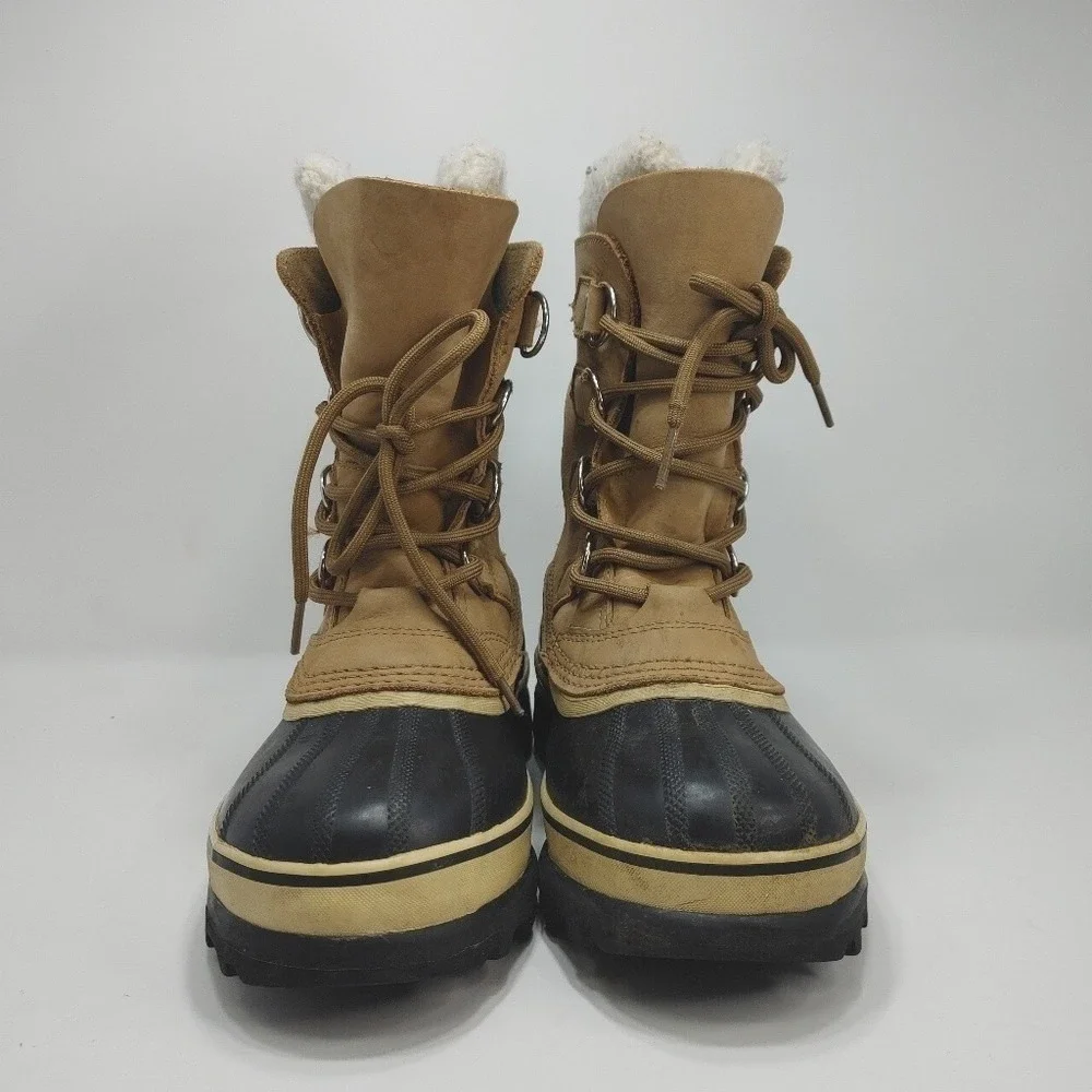 Sorel Caribou Lace Up‎ Boot Waterproof NL1005 Seam Sealed Felt Lined US 5 EU 36